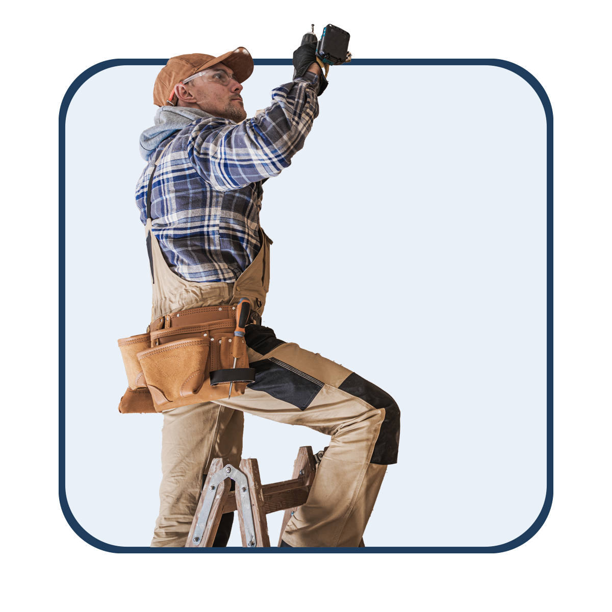 Inbauwerk Berlin Ein Arbeiter auf einer Leiter