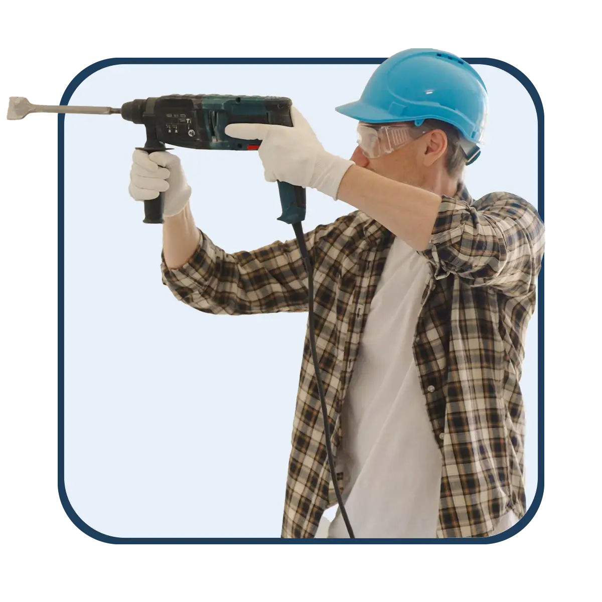 Ein Arbeiter mit Bohrhammer