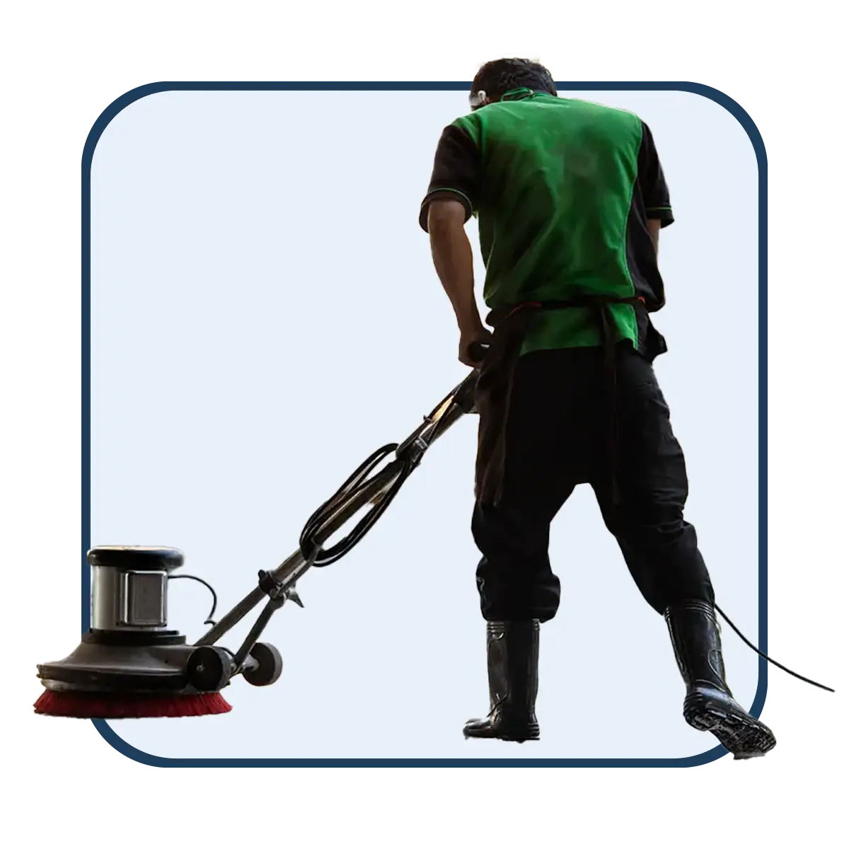 Arbeiter mit Profi-Reinigungsmaschine