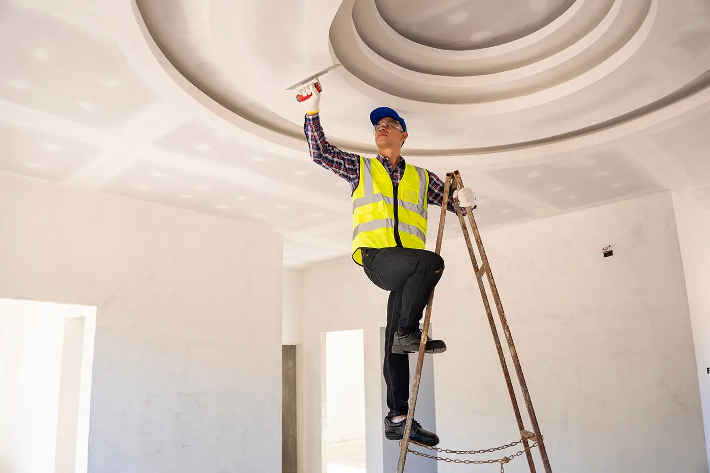 Deckenarbeiten bei Ladenausbau