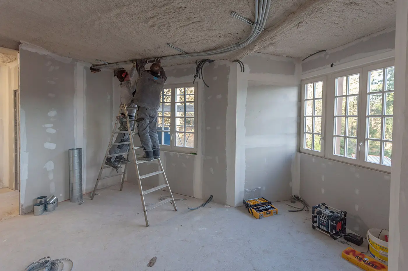 Wände warten auf das Verspachteln