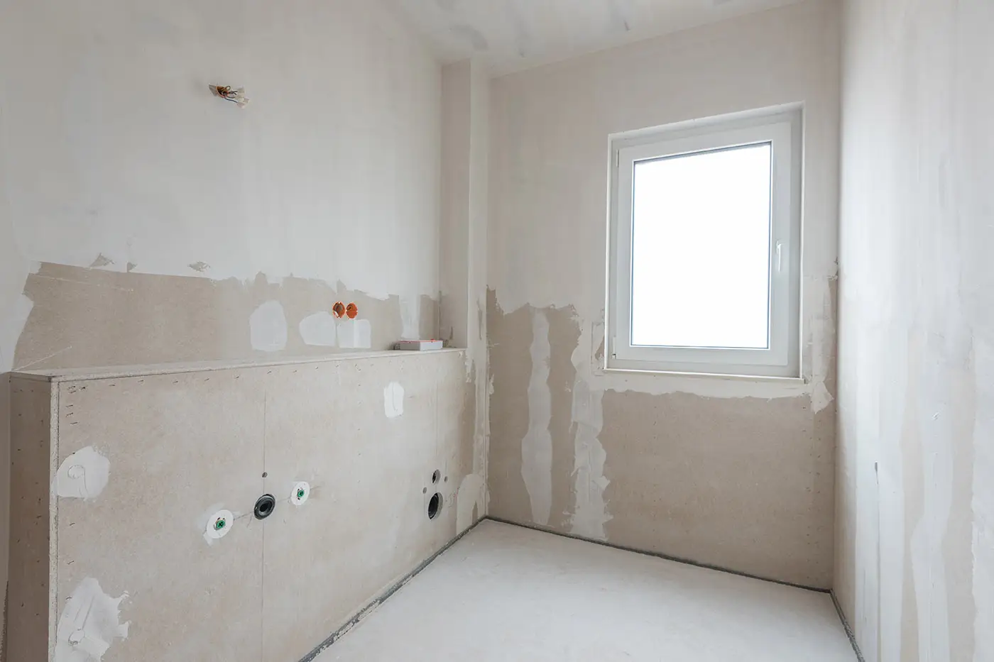 Fertige Trockenbauarbeiten in einer Küche