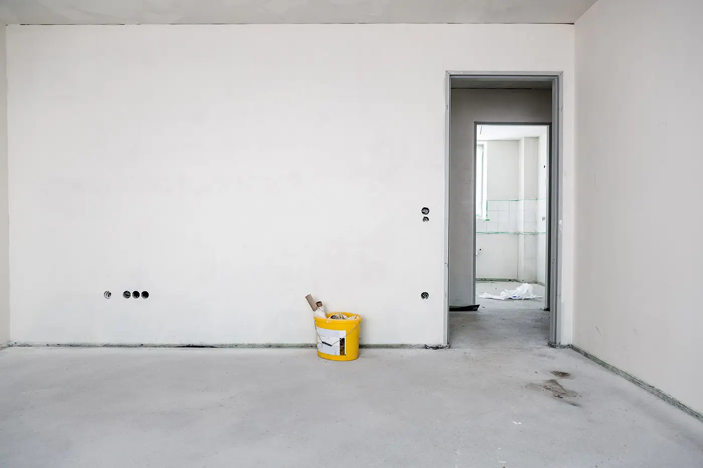 Fertige Trockenbauarbeiten in einer Wohnung