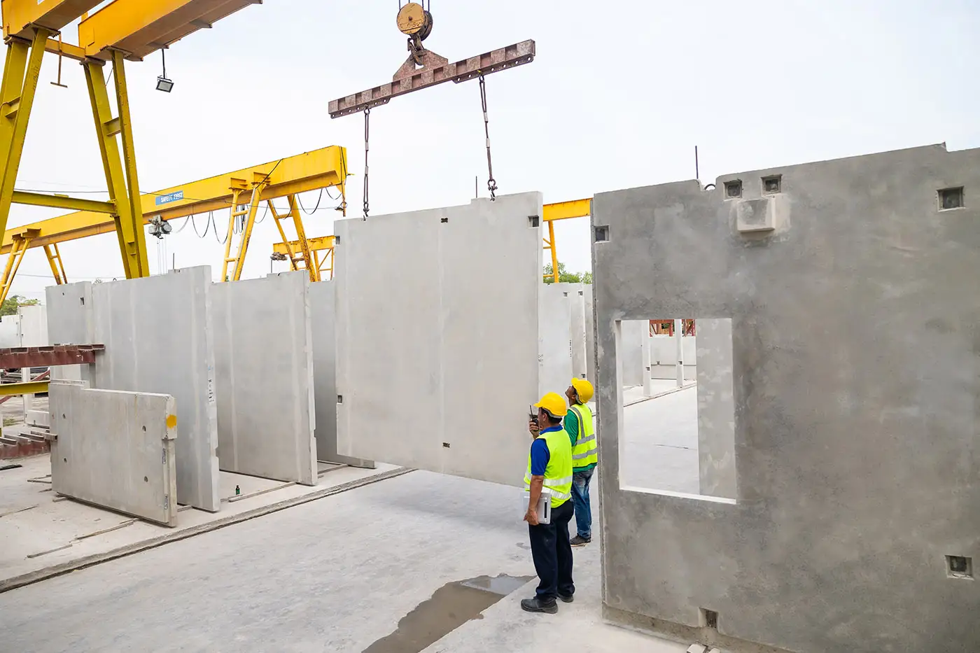 Arbeiter bei Betonarbeiten