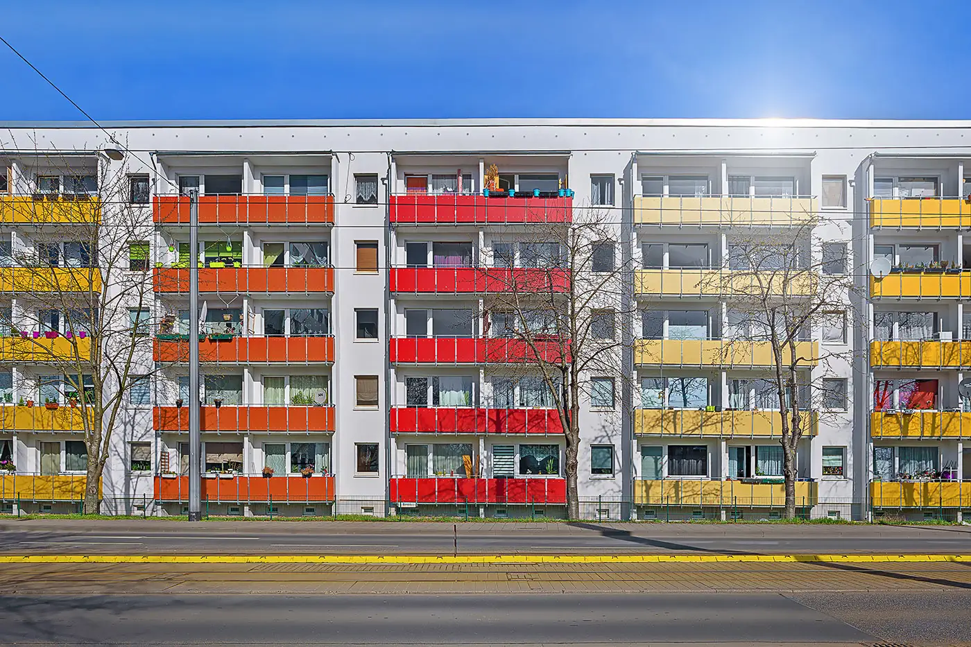Modernisierte Balkons nach der Sanierung