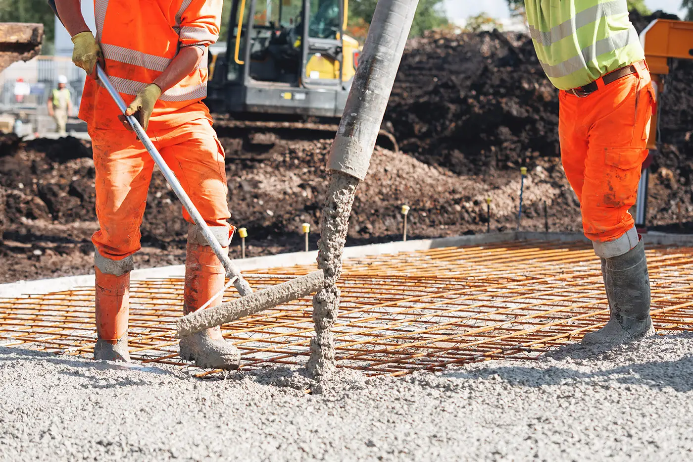 Arbeiter bei Schalungsarbeiten