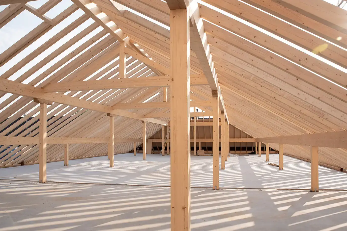 Holzkonstruktion für ein Haus