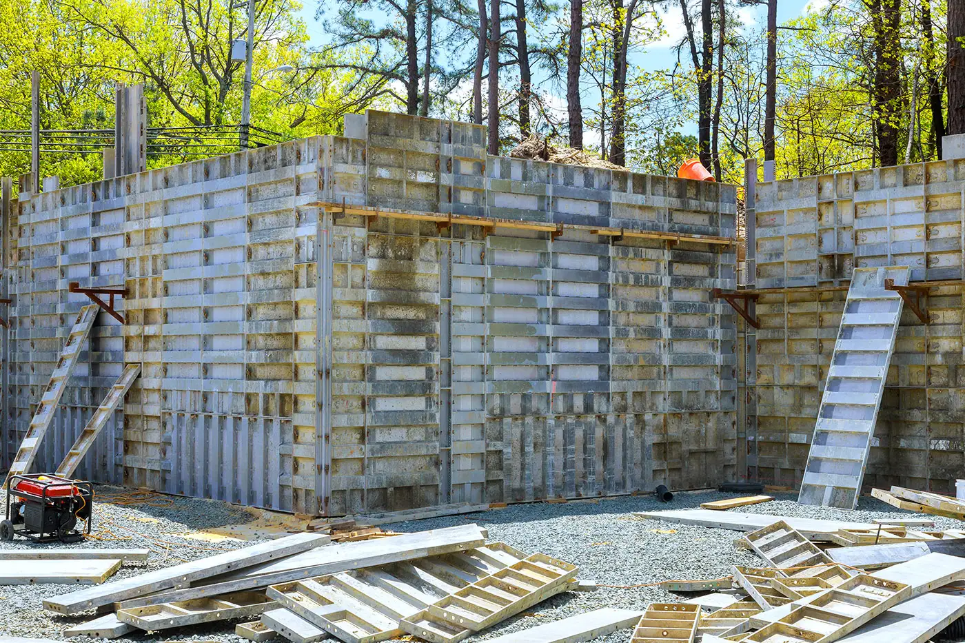 Arbeiter bei Schalungsarbeiten