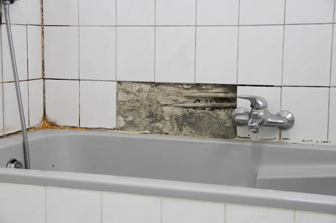 Schimmelbefall an einer Wand